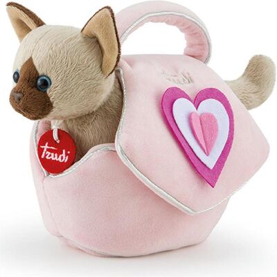 Trudi Katze in Tasche mit Herz (17 cm) Trudi Katze in Tasche mit Herz (17 cm)