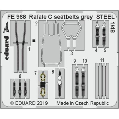 Eduard Rafale C seatbelts grey STEEL f.Revell Eduard Rafale C seatbelts grey STEEL f.Revell