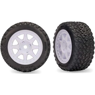 Traxxas Mini Rally Felgen hi weiss mit Rally Reifen (2) Traxxas Mini Rally Felgen hi weiss mit Rally Reifen (2)
