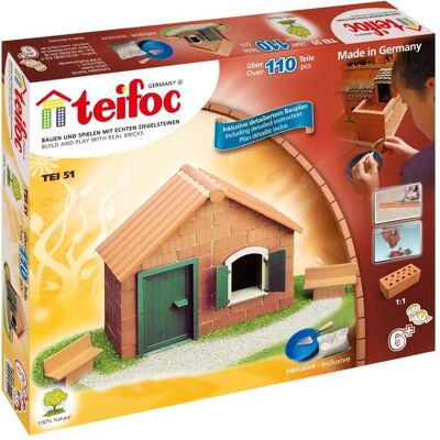TEIFOC Haus mit Dachplatte - Konstruktionsspielzeug TEIFOC Haus mit Dachplatte - Konstruktionsspielzeug