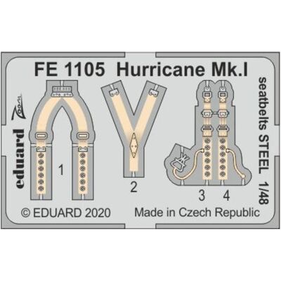 Eduard Hurricane Mk.I seatbelts STEEL for Airfix Eduard Hurricane Mk.I seatbelts STEEL for Airfix