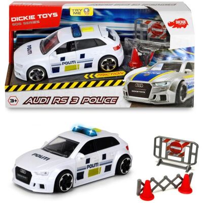 Dickie SOS Polizeiwagen Audi RS3 mit Schranke und Zubehör 1:32 Dickie SOS Polizeiwagen Audi RS3 mit Schranke und Zubehör 1:32