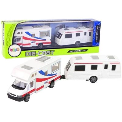 Lean Toys Metallkomponenten Camper + Caravan Vehicle Set Lean Toys Metallkomponenten Camper + Caravan Vehicle Set