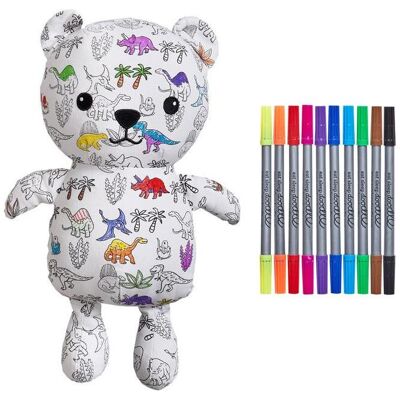 Eat Sleep Doodle Teddybär mit 10 Dinosaurier-Markern Eat Sleep Doodle Teddybär mit 10 Dinosaurier-Markern