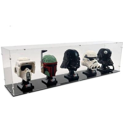 iDisplayit Acryl-Display für Fünf LEGO Star Wars Helme (Mit schwarzem Boden) iDisplayit Acryl-Display für Fünf LEGO Star Wars Helme (Mit schwarzem Boden)