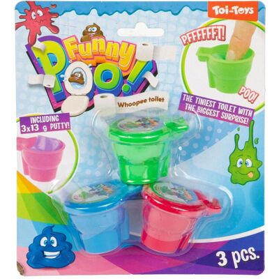 Toi-Toys Furz-Knetmasse für die Toilettenschüssel - 3 Stück. Toi-Toys Furz-Knetmasse für die Toilettenschüssel - 3 Stück.