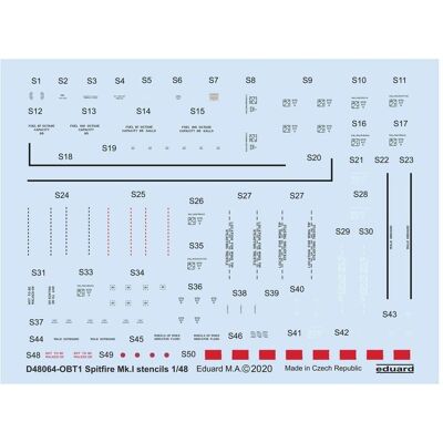 Eduard Spitfire Mk.I stencils for Eduard Spitfire Mk.I stencils for