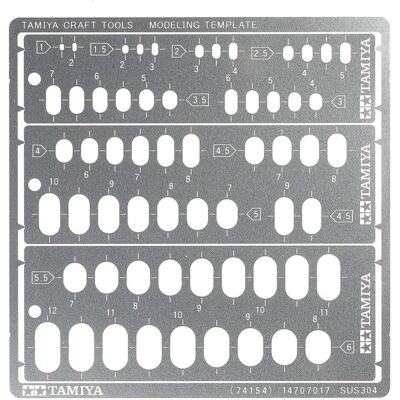 Tamiya Modeling Template (Rounded Rectangles 1-6mm) Tamiya Modeling Template (Rounded Rectangles 1-6mm)