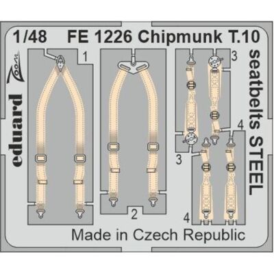 Eduard Chipmunk T.10 seatbelts STEEL for AIRFIX Eduard Chipmunk T.10 seatbelts STEEL for AIRFIX