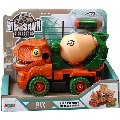 Lean Toys Dinosaurier-Betonmischer zum Zerlegen, orange Lean Toys Dinosaurier-Betonmischer zum Zerlegen, orange