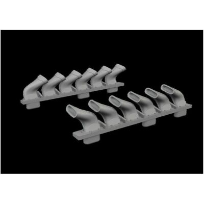 Eduard Spitfire Mk.V six-stacks exhaust fishtail PRINT for Eduard Spitfire Mk.V six-stacks exhaust fishtail PRINT for