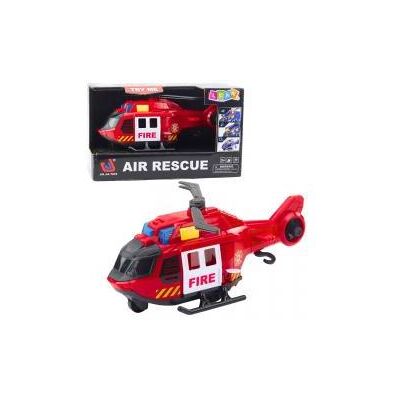 Lean Toys Feuerwehrhubschrauber mit Kran, Lichtern und Geräuschen, Rot Lean Toys Feuerwehrhubschrauber mit Kran, Lichtern und Geräuschen, Rot
