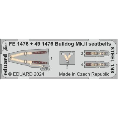 Eduard Bulldog Mk.II seatbelts STEEL Eduard Bulldog Mk.II seatbelts STEEL