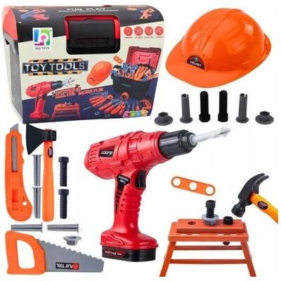 Lean Toys Lean Handwerker-Set Werkzeugkasten Akku-Bohrmaschine 55El Lean Toys Lean Handwerker-Set Werkzeugkasten Akku-Bohrmaschine 55El