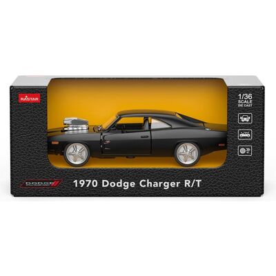 Rastar Die cast 136 1970 Dodge Charger RT with Engine Version Black Rastar Die cast 136 1970 Dodge Charger RT with Engine Version Black