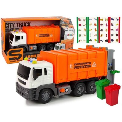 Lean Toys Müllwagen-Fahrgeräusch orange 1:16 Lean Toys Müllwagen-Fahrgeräusch orange 1:16