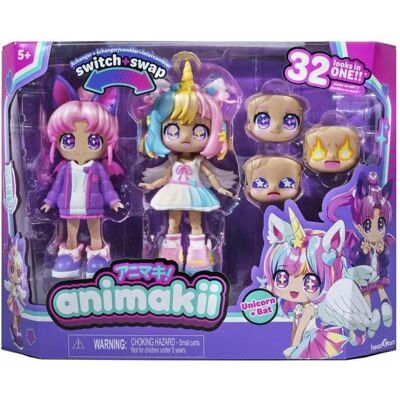 Bandai Spielfigur animakii switch & Swap Einhorn/Fledermaus Bandai Spielfigur animakii switch & Swap Einhorn/Fledermaus