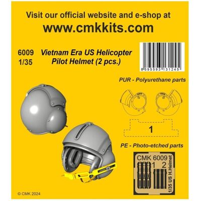 CMK Vietnam Era US Helicopter Pilot Helmet (2 pcs.) 1/35 CMK Vietnam Era US Helicopter Pilot Helmet (2 pcs.) 1/35