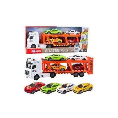 Lean Toys Lora Truck Abschleppwagen Set 4 Autos Öffnen Türen Lichter Sounds Lean Toys Lora Truck Abschleppwagen Set 4 Autos Öffnen Türen Lichter Sounds