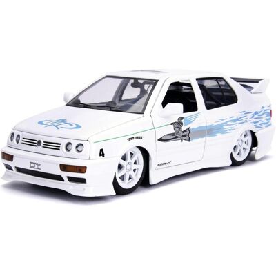 Jada 253203025 Fast and The Furious 1:24 F&F Jesses VW Jetta, White/Blue Jada 253203025 Fast and The Furious 1:24 F&F Jesses VW Jetta, White/Blue