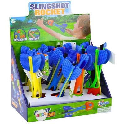 Lean Toys Rakete mit Schleuder Lean Toys Rakete mit Schleuder