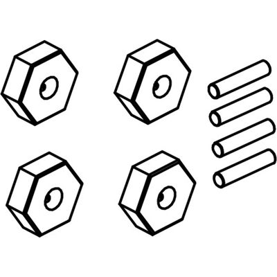 Absima Wheel Hex Nuts & Pins (4) Absima Wheel Hex Nuts & Pins (4)