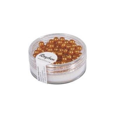 Rayher Renaissance Glaswachsperlen, 4mm ø, goldgelb, 8 Rayher Renaissance Glaswachsperlen, 4mm ø, goldgelb, 8