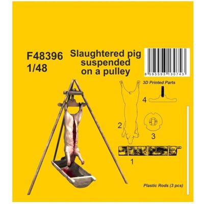 CMK Slaughtered pig suspended on a pulley 1/48 CMK Slaughtered pig suspended on a pulley 1/48