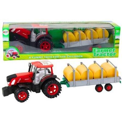 No Name Landwirtschaftlicher Traktor mit Anhänger und Heuballenantrieb No Name Landwirtschaftlicher Traktor mit Anhänger und Heuballenantrieb