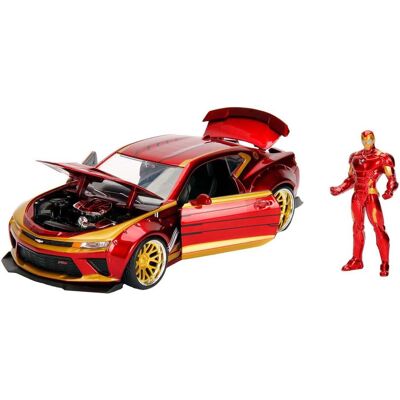 Jada Marvel 1/24 Iron Man & 2016 Chevrolet Camaro métal Jada Marvel 1/24 Iron Man & 2016 Chevrolet Camaro métal