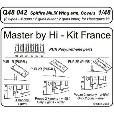 CMK Spitfire Mk. IX Wing armament covers für Hasegawa Bausatz CMK Spitfire Mk. IX Wing armament covers für Hasegawa Bausatz