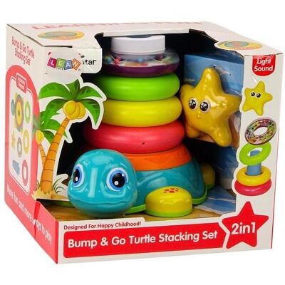 Lean Toys Pyramidenreitschildkröte 2in1, Lichter, Geräusche Lean Toys Pyramidenreitschildkröte 2in1, Lichter, Geräusche