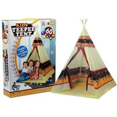 Lean Toys Zelt Tipi Indianerspielhaus + 60 Bälle 155 cm Lean Toys Zelt Tipi Indianerspielhaus + 60 Bälle 155 cm
