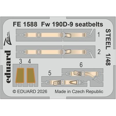 Eduard Fw 190D-9 seatbelts STEEL for Miniart Eduard Fw 190D-9 seatbelts STEEL for Miniart