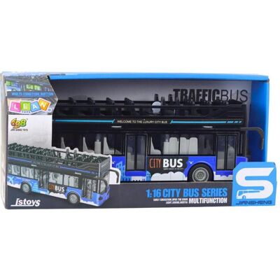 Lean Toys Stadtbus Doppeldecker 1:16 Fahrt Licht Sounds Blau Lean Toys Stadtbus Doppeldecker 1:16 Fahrt Licht Sounds Blau