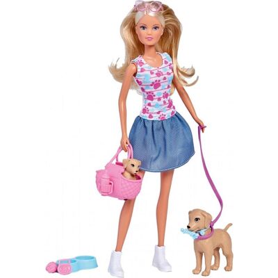 Simba Steffi LOVE - Welpen Spaziergang Puppen-Set, 29 cm Simba Steffi LOVE - Welpen Spaziergang Puppen-Set, 29 cm