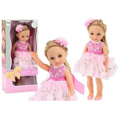 Lean Toys Puppe im rosa Kleid, 38 cm Lean Toys Puppe im rosa Kleid, 38 cm