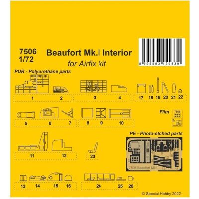 CMK Beaufort Mk.I Interior for Airfix kit CMK Beaufort Mk.I Interior for Airfix kit