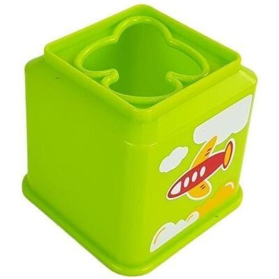 Lean Toys Pyramide der Tassen, quadratisch, mit Bildern von Fahrzeugen, Sortierer für ein Baby Lean Toys Pyramide der Tassen, quadratisch, mit Bildern von Fahrzeugen, Sortierer für ein Baby