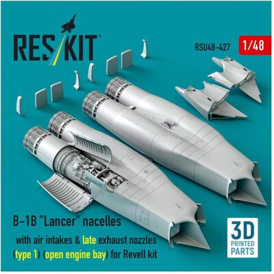 ResKit B-1B Lancer nacelles with air intakes & late exhaust nozzles (type 1) (open engine bay) for Revell k ResKit B-1B Lancer nacelles with air intakes & late exhaust nozzles (type 1) (open engine bay) for Revell k