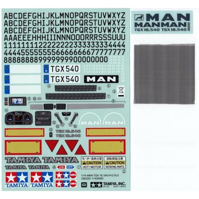 Tamiya Sticker-Beutel MAN TGX 18.540 56329 Tamiya Sticker-Beutel MAN TGX 18.540 56329