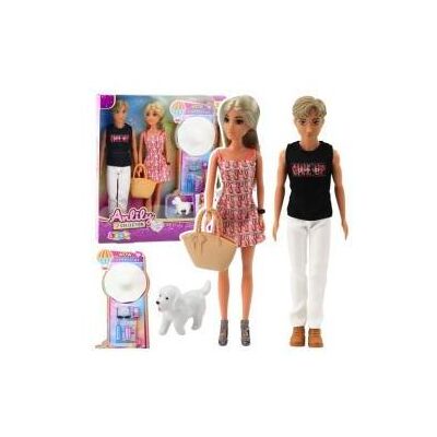 Lean Toys Anlily Puppen, Mädchen mit Junge und Zubehör Lean Toys Anlily Puppen, Mädchen mit Junge und Zubehör