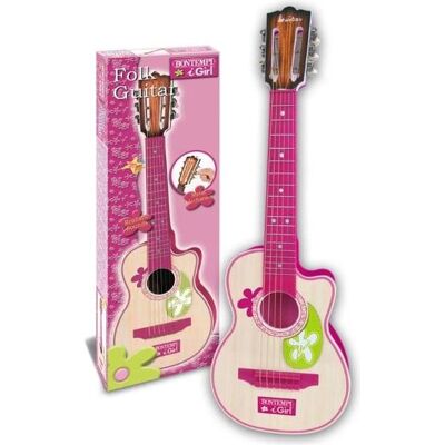 Bontempi Pink Wooden Guitar with 6 strings, 70 cm (207071) Bontempi Pink Wooden Guitar with 6 strings, 70 cm (207071)