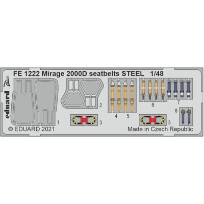 Eduard Mirage 2000D seatbelts STEEL 1/48 KINETIC Eduard Mirage 2000D seatbelts STEEL 1/48 KINETIC