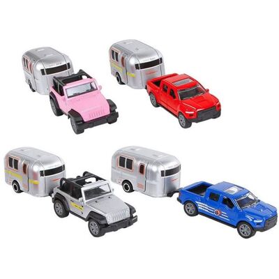 2-play Spielzeugauto - Rückzug mit Wohnwagen - Mehrfarben 2-play Spielzeugauto - Rückzug mit Wohnwagen - Mehrfarben