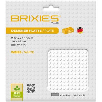 Brixies Bauplatte 20x20 Basic Doppelpack weiss Brixies Bauplatte 20x20 Basic Doppelpack weiss