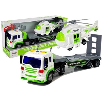 Lean Toys 1:16 batteriebetriebener Transporter mit Hubschrauber Lean Toys 1:16 batteriebetriebener Transporter mit Hubschrauber