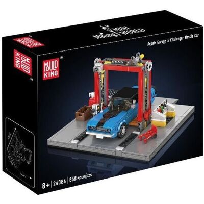 Mould King Repair Garage & Challenger Muscle Car Mould King Repair Garage & Challenger Muscle Car