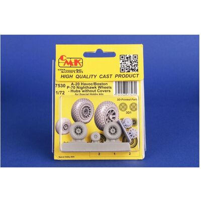 CMK A-20 Havoc/Boston/ P-70 Nighthawk Wheels/ Hubs without Covers for Special Hobby CMK A-20 Havoc/Boston/ P-70 Nighthawk Wheels/ Hubs without Covers for Special Hobby