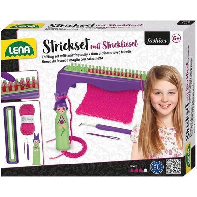 Lena SIMM Strickset mit Strickliesel, Faltschachtel, Handarbeitsset, Mehrfarbig Lena SIMM Strickset mit Strickliesel, Faltschachtel, Handarbeitsset, Mehrfarbig